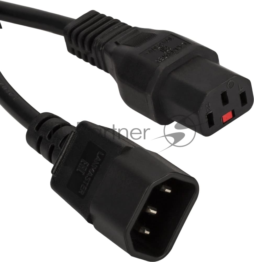 Шнур питания Lanmaster LAN-PP13L/14-1.5-BK C13-С14 проводник.:3x0.75мм2 1.5м 220В 10А черный