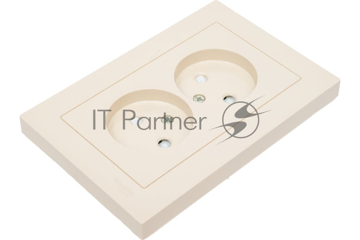 Розетка 2-м СП AtlasDesign 16А IP20 без заземл. защ. шторки в сборе беж. SE ATN000222