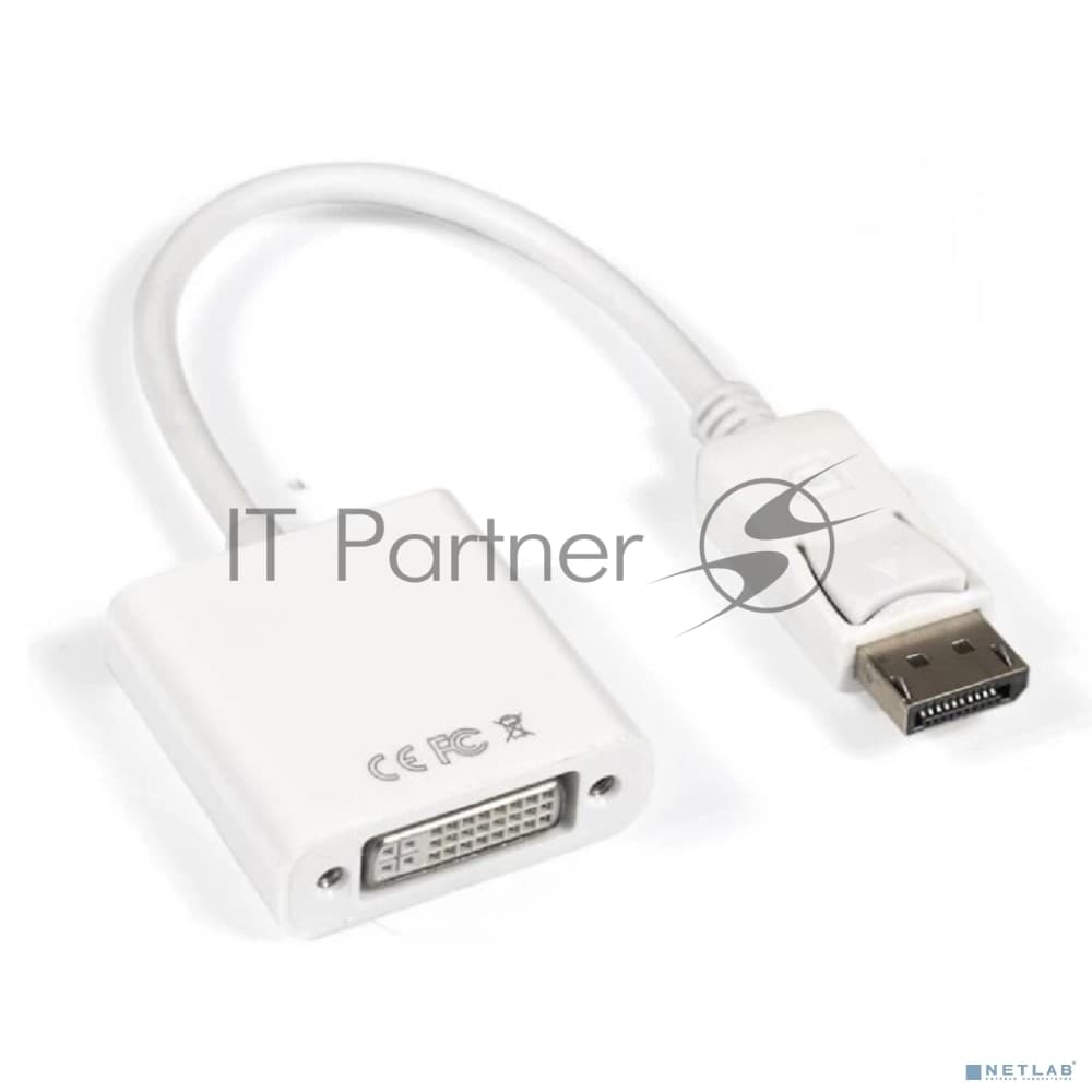 Кабель-переходник DisplayPort-DVI-D ExeGate EX-A-DPM-DVIF-0.15 (20M/29F, 0,15м, позолоченные контакты)
