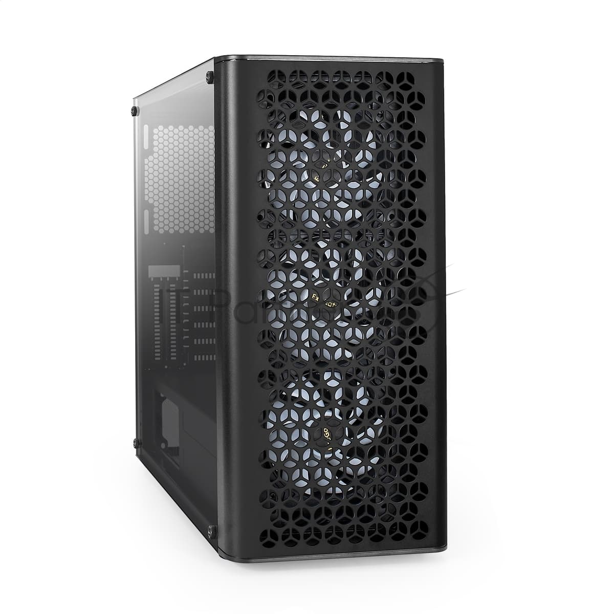 Компьютерный корпус Miditower ExeGate EVO-9202 (ATX, без БП, с окном, 1*USB+1*USB 3.0, аудио, 3 вент. 12см с RGb подсветкой)