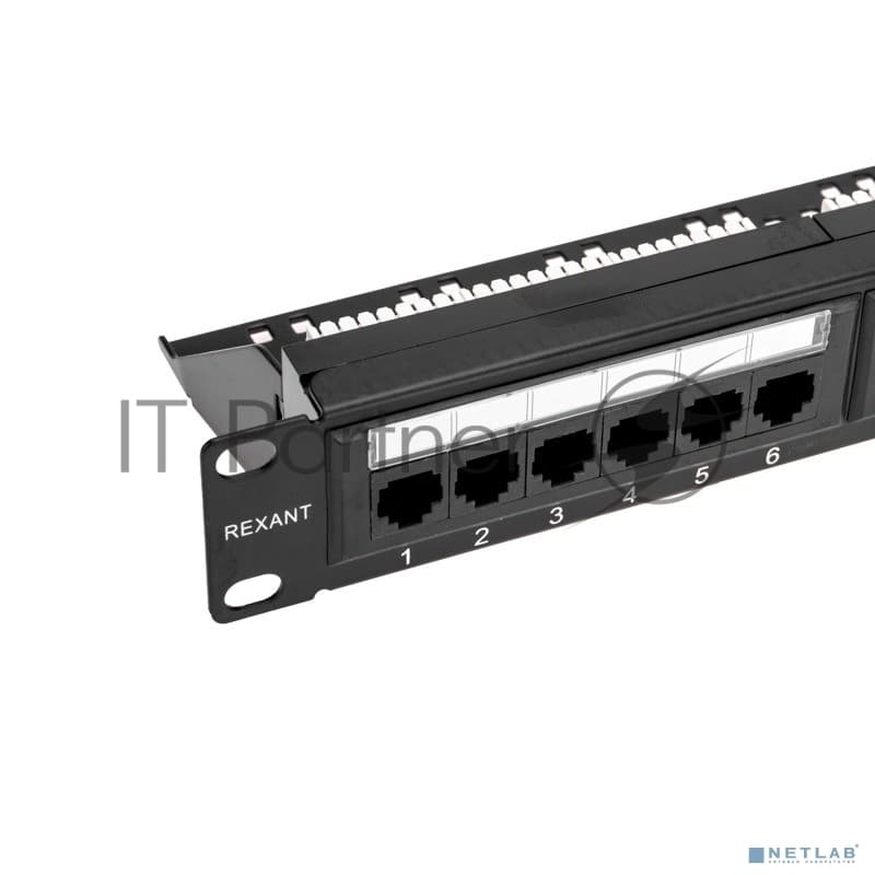 Панель коммутационная Rexant с кабельным органайзером 19", 1U, 24 порта, U/UTP, RJ-45, CAT 5e PRO