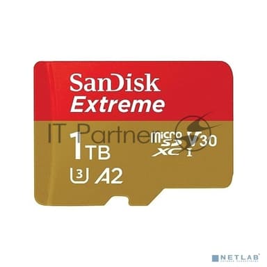 Флеш карта microSDXC SanDis 1024GBEXTREME Class 10, UHS-I, W130, R 190 МБ/с, без адаптера на SD