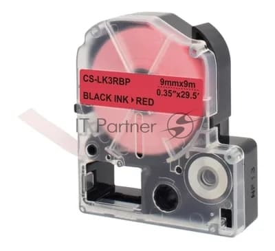 Картридж ленточный Cactus CS-LK3RBP LK-3RBP черный на красном 9x9 для Epson LW300/LW400/LW700/LW600P/LW1000P/K400/Z700/Z900