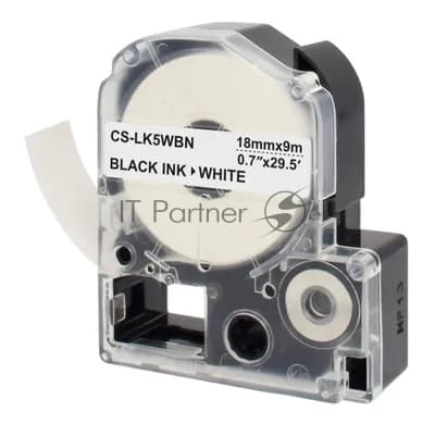 Картридж ленточный Cactus CS-LK5WBN LK-5WBN черный на белом 18x9 для Epson LW300/LW400/LW700/LW600P/LW1000P без чипа