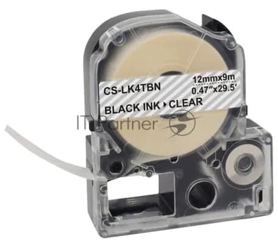 Картридж ленточный Cactus CS-LK4TBN LK-4TBN черный на прозрачном 12x9 для Epson LW300/LW400/LW700/LW600P/LW1000P/K400/Z700/Z900