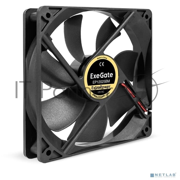 Вентилятор для корпуса ExeGate ExtraPower EP12025BM черный, 120 мм, 1850 об/мин, 30 дБ, 2 pin