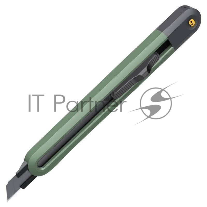 Технический нож "Home Series Green" Deli HT4009L ширина лезвия 9мм, эксклюзивный дизайн, корпус из высококачественного софттач пластика