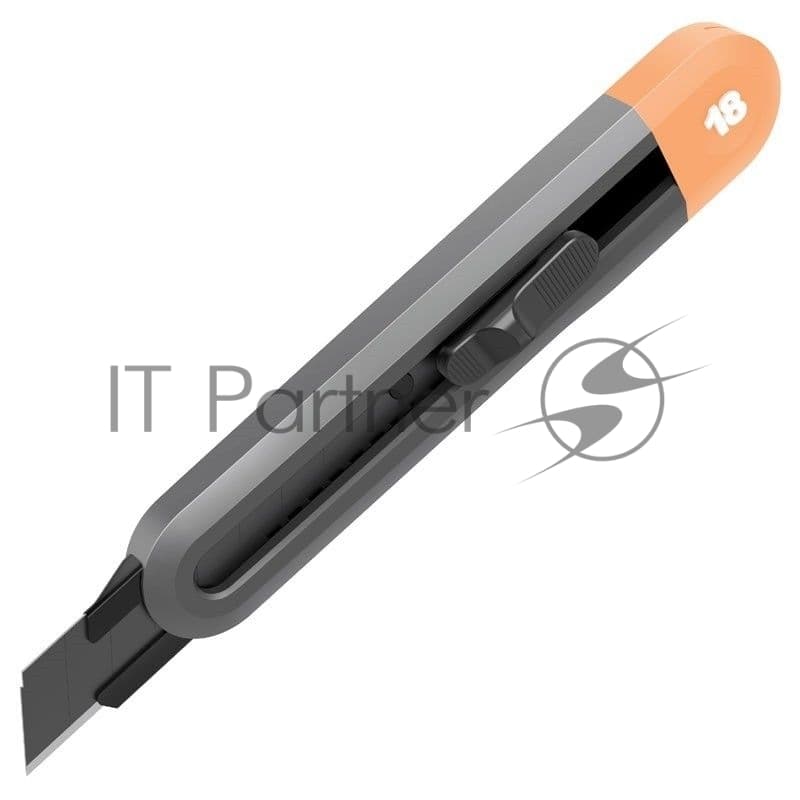 Технический нож "Home Series Gray" Deli HT4018C ширина лезвия 18мм, эксклюзивный дизайн, корпус из высококачественного софттач пластика
