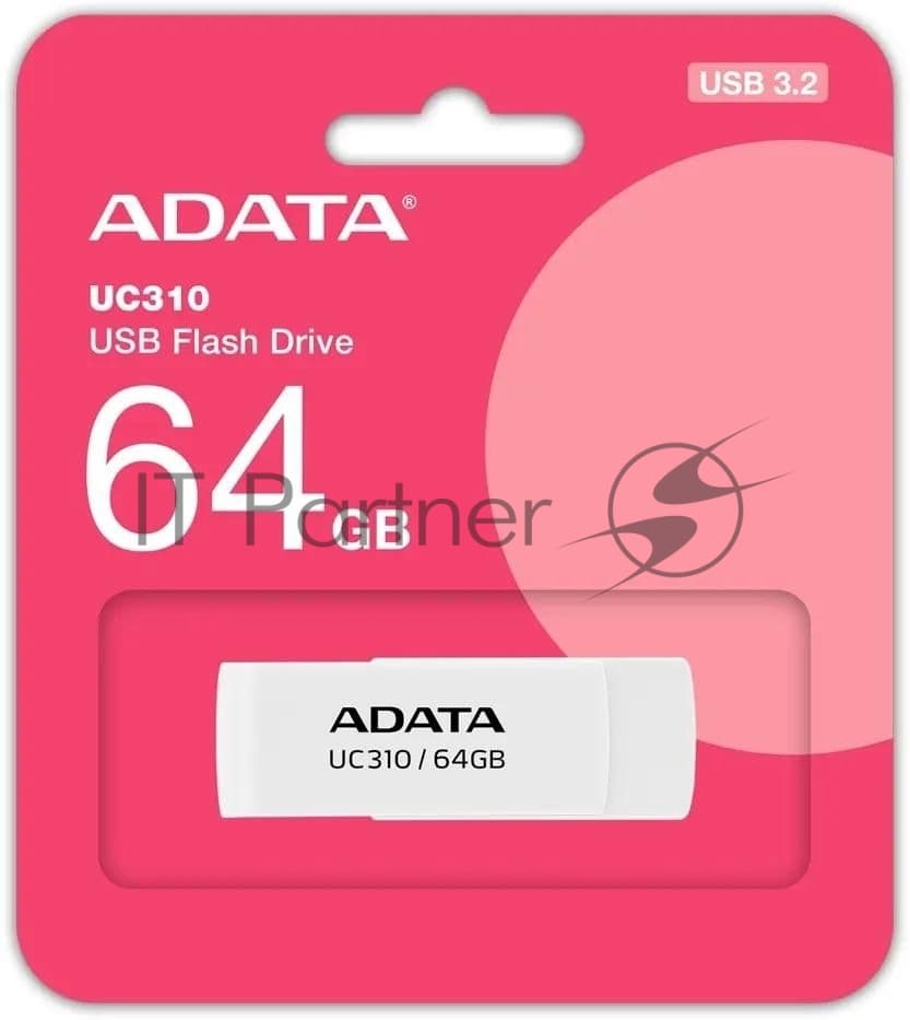 Флеш накопитель 64GB A-DATA UC310, USB 3.2, белый
