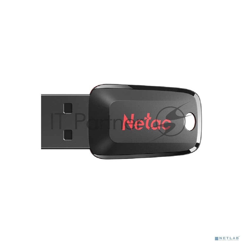 Флешка USB Netac U197 (NT03U197N-004G-20BK), 4Gb, USB 2.0, R/W 25/10, черный/красный
