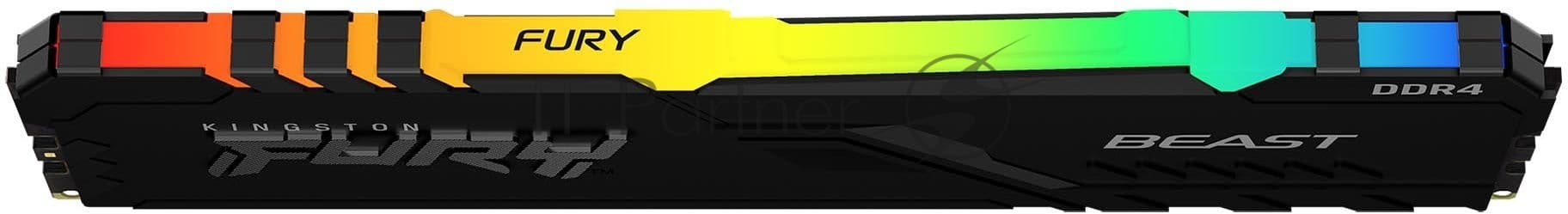 Память оперативная/ Kingston 64GB 3200MT/s DDR4 CL16 DIMM (Kit of 2) FURY Beast RGB
