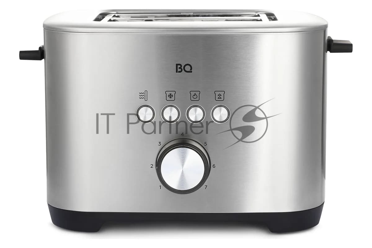 Тостер BQ T1010 чёрный/нержавеющая сталь, 800 Вт, 2 слота
