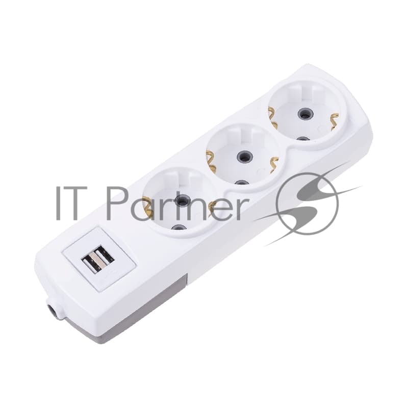 Удлинитель Rexant PREMIUM 3 гнезда, 3 м, 3х1,5 мм², с/з, 2 USB, белый