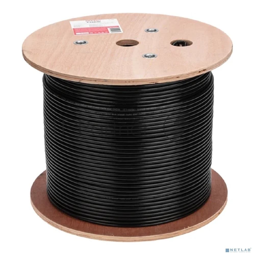 Кабель витая пара Rexant U/UTP, CAT 6, PE, 4PR, 23AWG, OUTDOOR, SOLID, черный, 305м