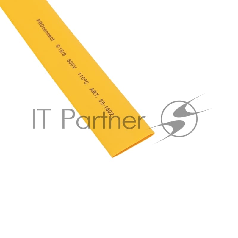 Трубка термоусаживаемая PROconnect ТУТ 18,0/9,0мм, желтая, упаковка 50 шт. по 1м