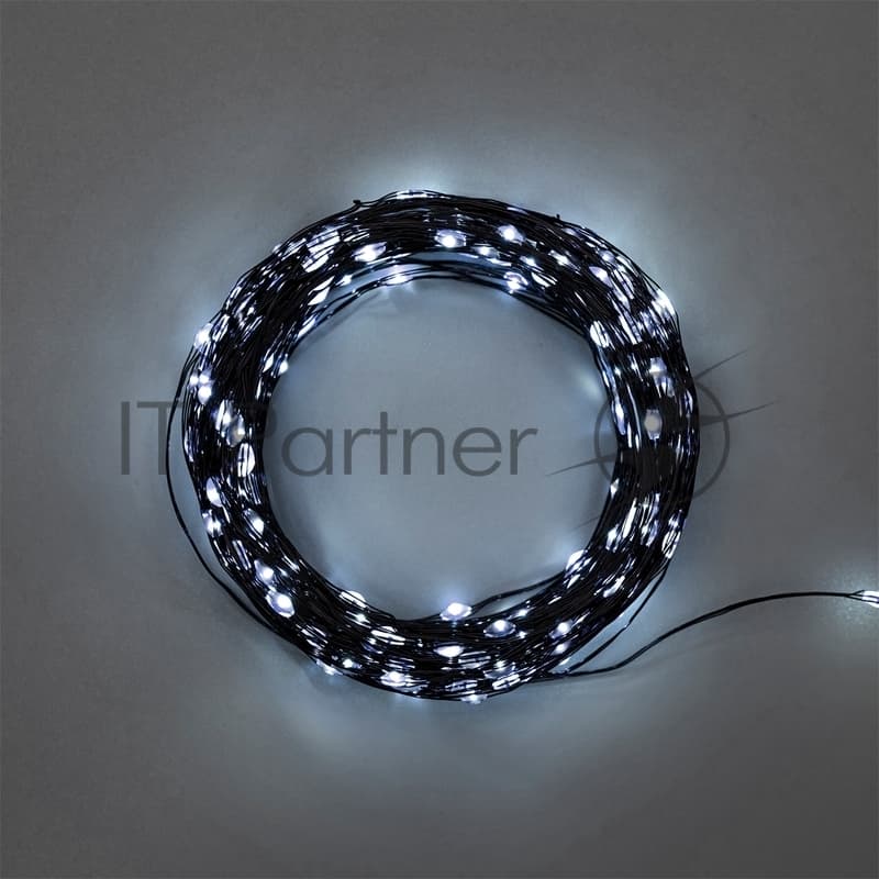 Гирлянда Роса с контроллером 30м, 300LED, IP20, 230В, зеленый провод, белое свечение