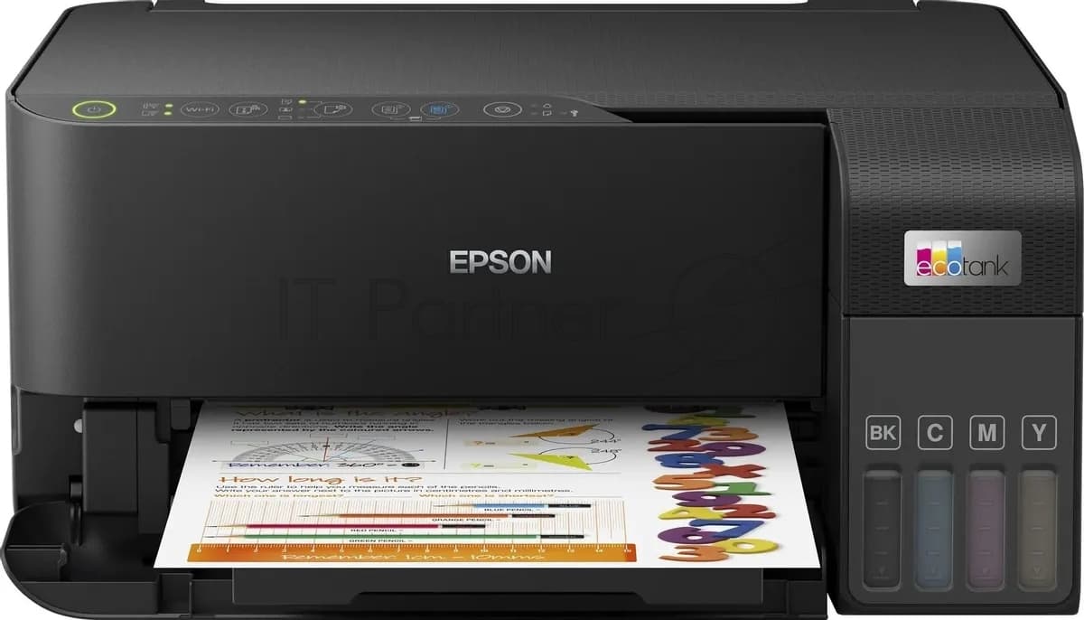 МФУ струйное Epson L3550 (C11CK59405), A4, цветной, печ. до 15 стр/мин. (ч/б) до 8 стр/мин. (цвет), скан. до 11 стр/мин. (ч/б) 28 стр/мин. (цвет), 4800 x 1200 dpi (печать) 1200x2400dpi (скан.), USB, Wi-Fi, Air Print