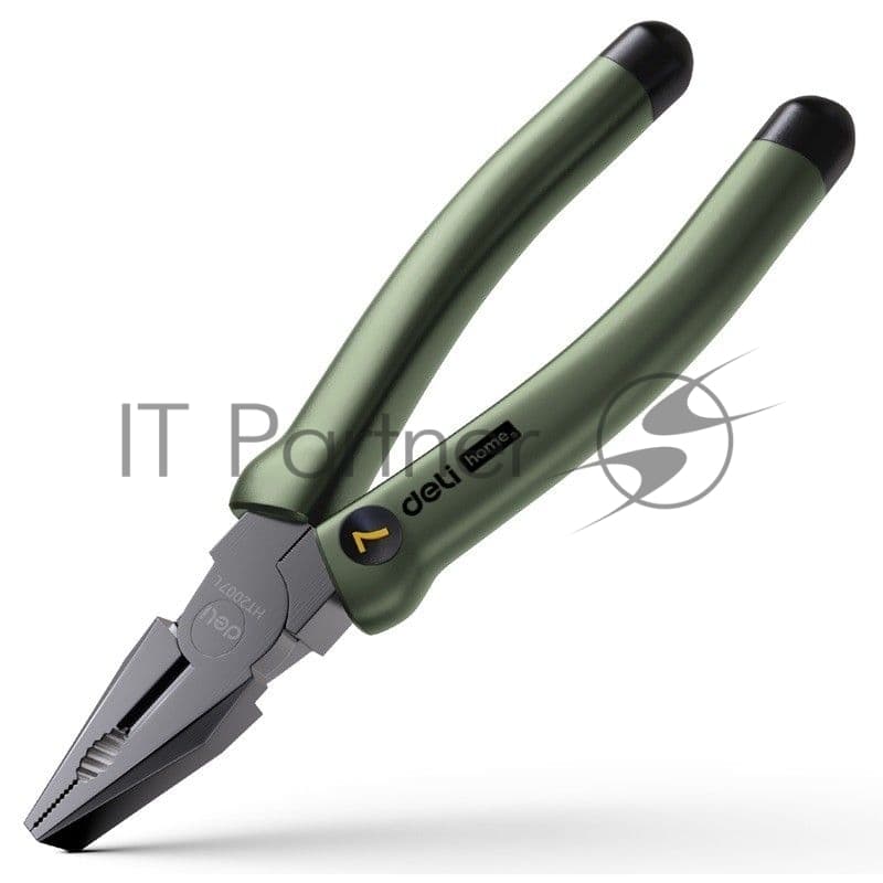 Комбинированные плоскогубцы "Home Series Green" Deli HT2007L 180мм, эксклюзивный дизайн, рукоятка из высококачественного софттач пластика