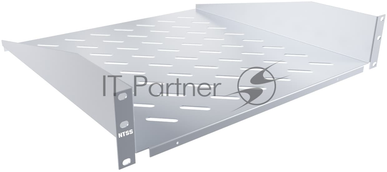 Полка стационарная NTSS NTSS-FF-450 2U нагр.:20кг. 19" 450мм серый