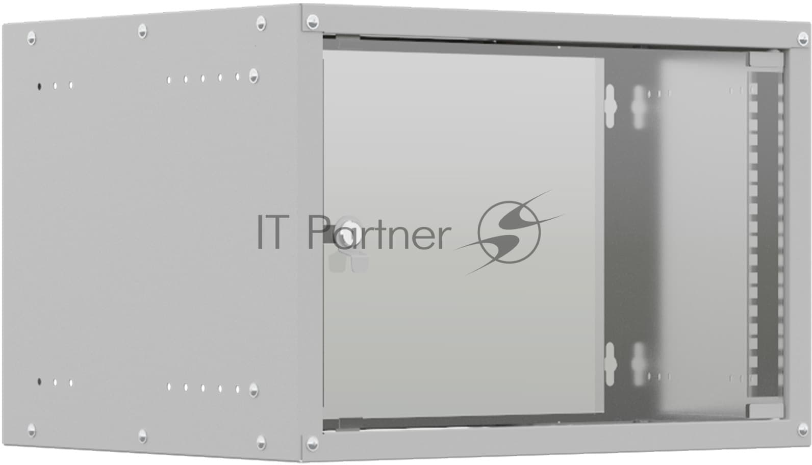 Шкаф коммутационный NTSS LIME (NTSS-WL6U5545GS) настенный 6U 550x450 мм пер. дв. стекл несъемн. бок. пан. 30 кг серый 110 град.