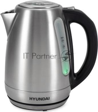 Чайник электрический Hyundai HYK-S8408 1.7л. 2200Вт серебристый матовый/черный корпус: металл