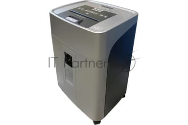 Шредер Office Kit SA375 серый/черный с автоподачей (секр.P-4) фрагменты 375лист. 42лтр. скрепки скобы пл.карты CD
