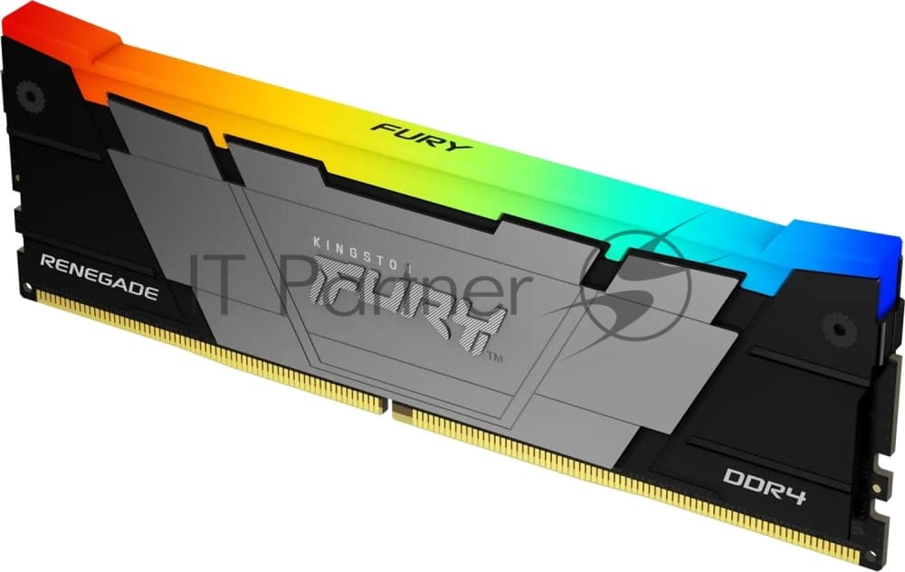 Оперативная память Kingston Fury Renegade, DDR4, 32Gb (4x8GB), 3200MHz, CL16, DIMM, с радиаторами, RGB, серебристый/черный
