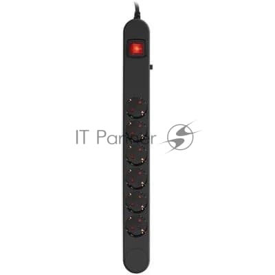Сетевой фильтр Ippon NF-EU-3-10 3 м, 6 розеток, черный, коробка