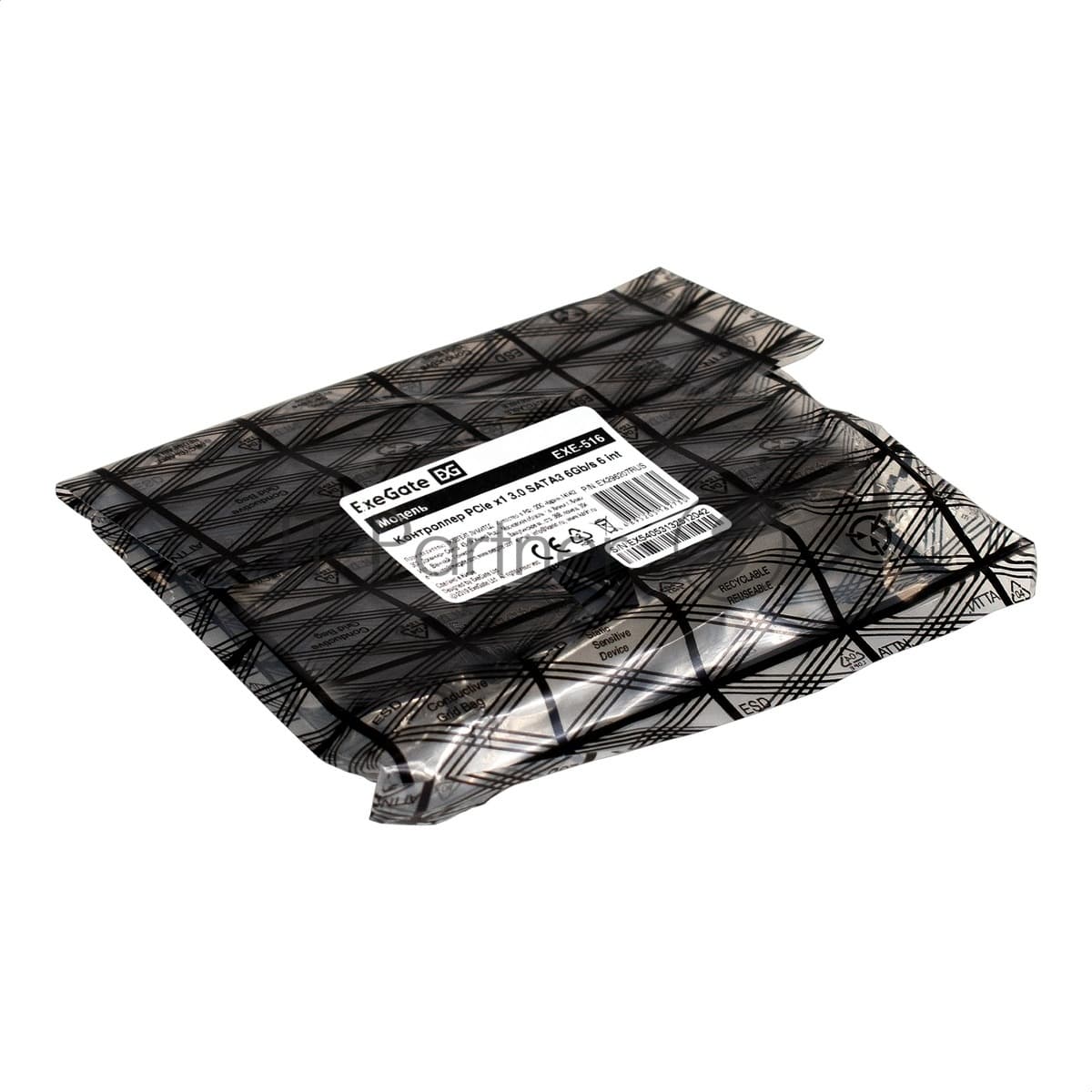 Контроллер ExeGate EXE-516 (PCI-E x4 v3.0, SATA3 6Gb/s, 6 int, ASMedia Chipset ASM1166)