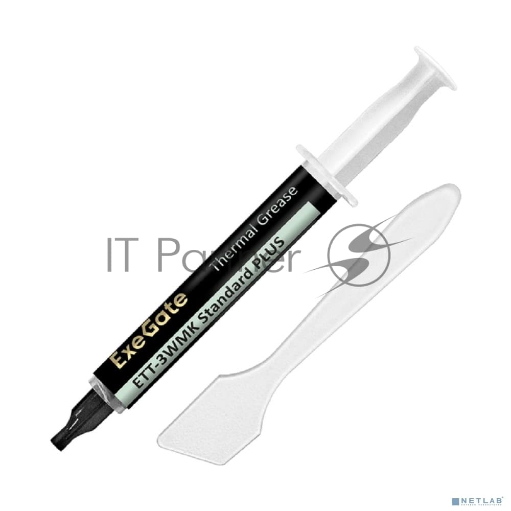 Термопаста ExeGate ETТ-3WMK Standard PLUS (3,2 Вт/(м•К), 3г, шприц с лопаткой)