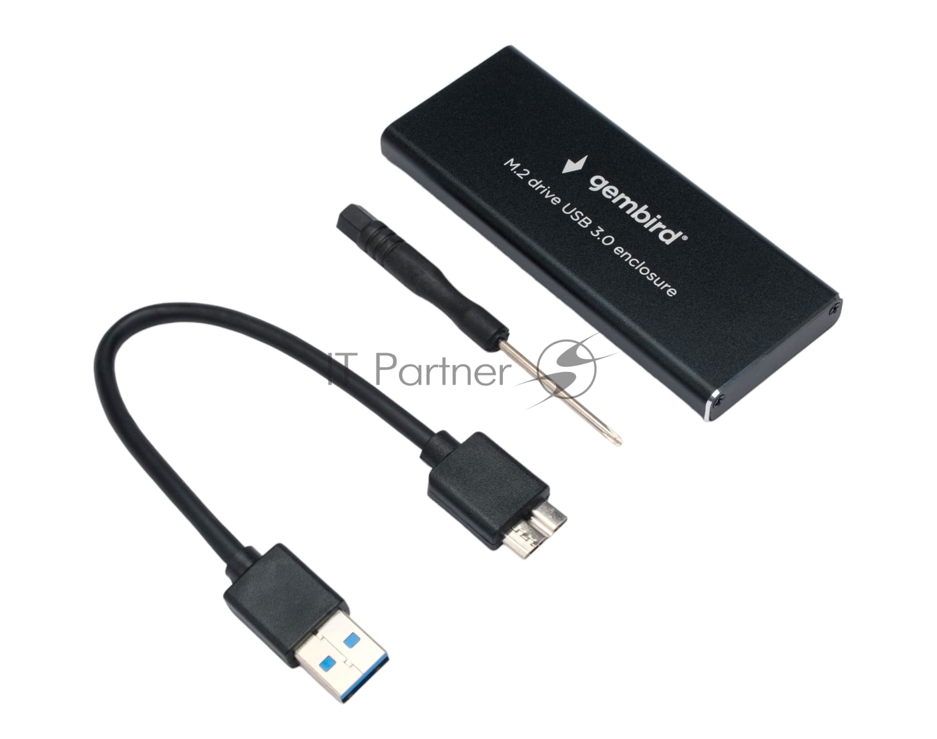 Gembird EEM2-SATA-1 Внешний корпус USB 3.0 для M2 SATA порт MicroB, металл, черный