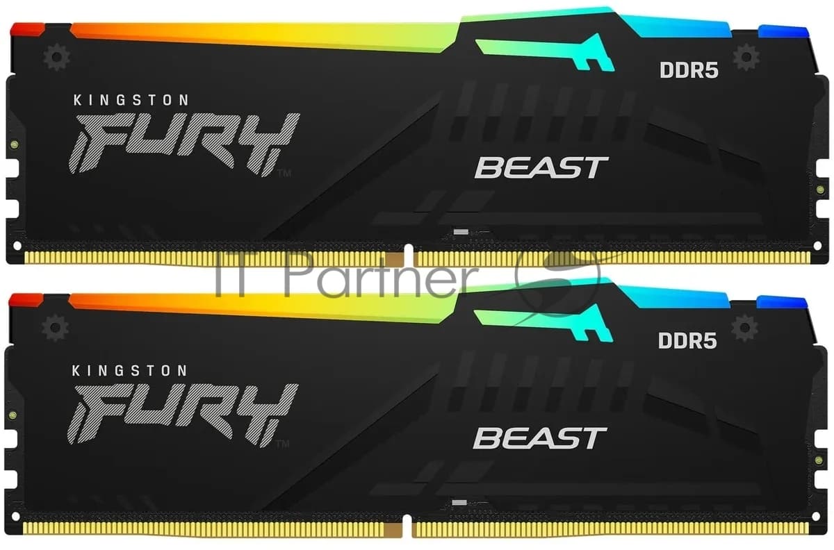 Оперативная память 64GB DDR5 5600MHz Kingston Fury Beast RGB (KF556C36BBEAK2-64) (2x32GB KIT)