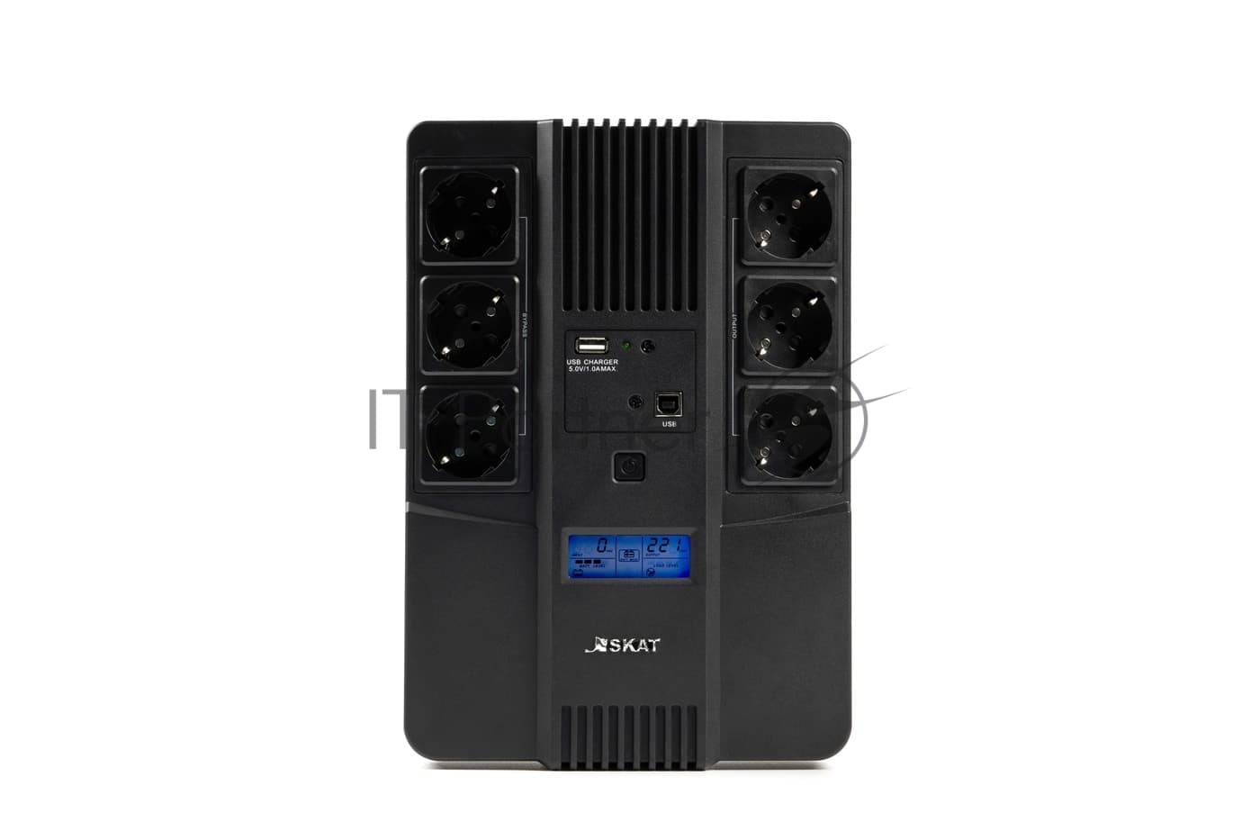 SKAT-UPS 800-AID-IN-1x9 ИБП 220В 480Вт дисплей 1АКБ 9Ач внутр. меандр. стаб-я напр-я. 6 вых
