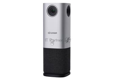 Веб-камера INFOBIT iCam 360 3840x2160, 30 кадр/с, USB Type-C, микрофон (4 шт, шумоподавление), автоматическая фокусировка, слежение за лицом
