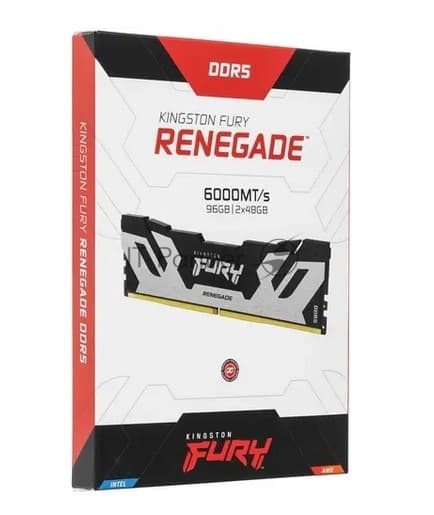 Оперативная память Kingston 96GB 6000MT/s DDR5 CL32 DIMM (Kit of 2) FURY Renegade Silver XMP