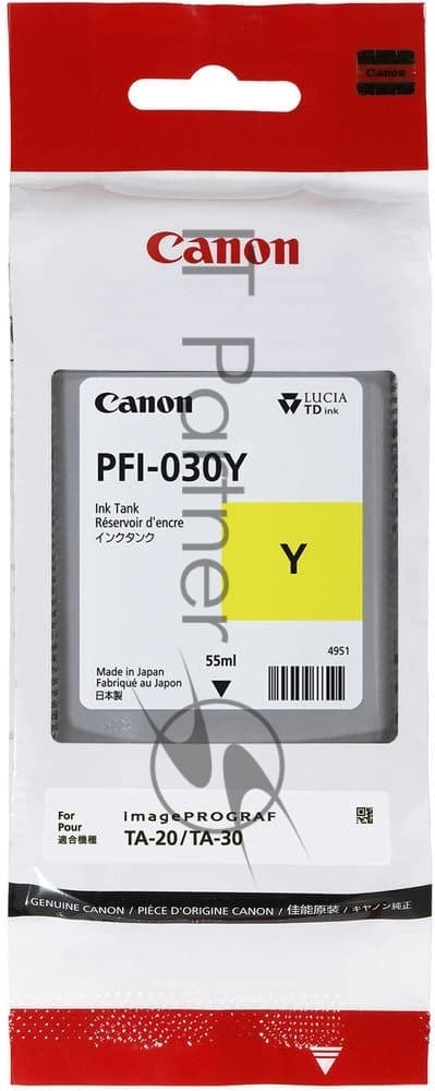 Картридж струйный Canon Pigment Ink PFI-030 Yellow желтый (55 мл) для Canon imagePROGRAF TM-240, TM-340