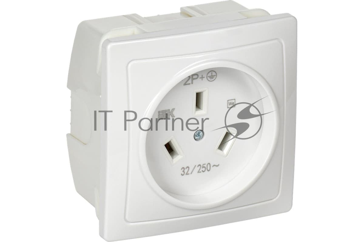 Розетка 1-м СП Рпл11-К 32А IP20 разборная для плиты с заземл. белый IEK ERP11-032-K01