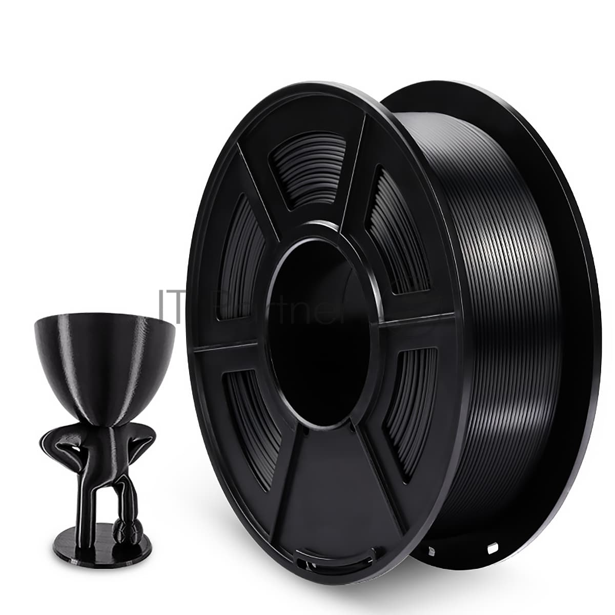 -/ Филамент NVPRINT Silk PLA+ Black для 3D печати диаметр 1.75мм длина 330 метров масса 1 кг