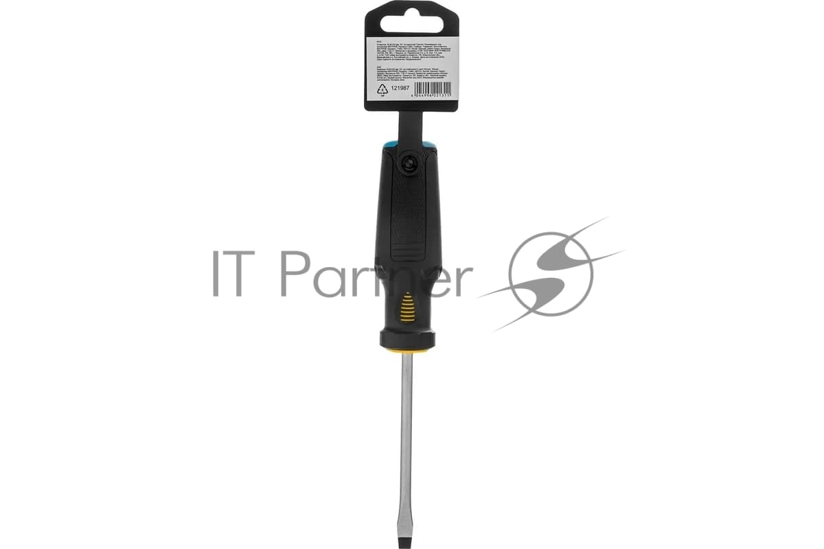 Отвертка Denzel SL6x100 мм, S2, 3к рукоятка