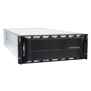 Сетевой накопитель Infortrend CS 2060D-J 4U/60bay, scale-out NAS, dual nodes subsystem including 2x4 Core CPU, 128Gb (8x16Gb), 8x10GbE(SFP+), 4x12Gb/s SAS EXP. Ports, 2x(PSU+FAN), 2x(SuperCap.+flash), 60 x 3.5"; drive trays and rackmount kit, scale out to 144 nodes (w/o 2.5";)