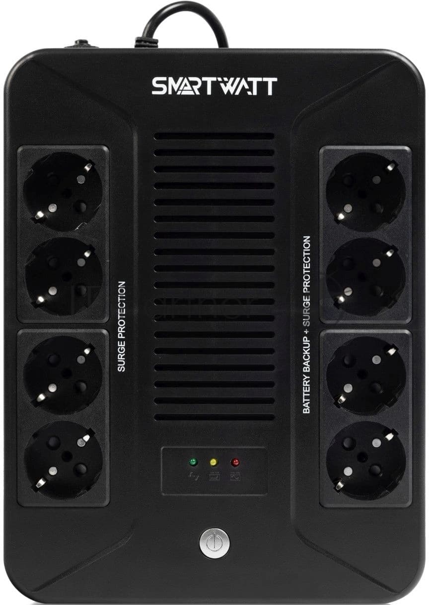 Источник бесперебойного питания SMARTWATT UPS SAFE PRO 600 Line-interactive 600VA/360W Brick (Euro x8, LED, 275x210x95(мм), 4,8 кг, гарантия 24мес.