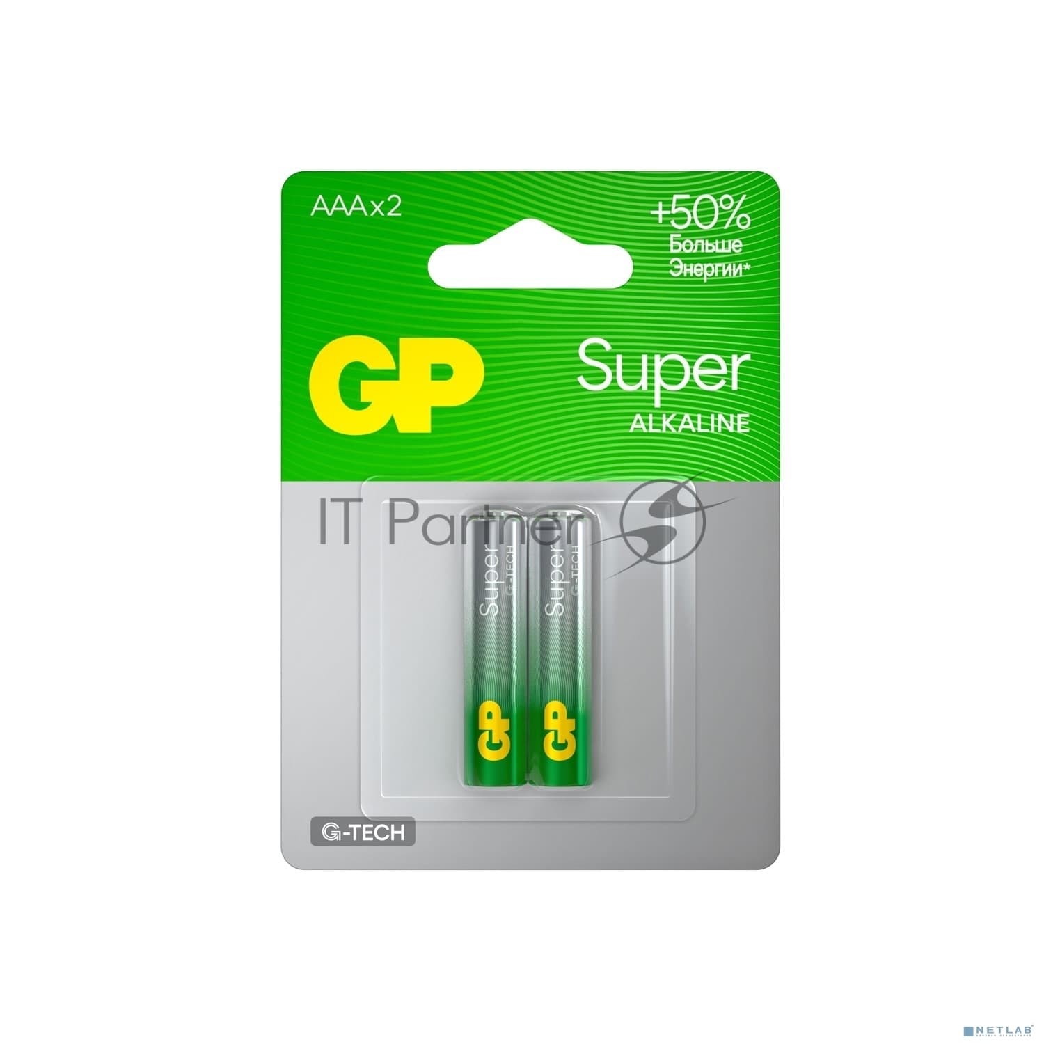 Алкалиновые батарейки GP Super Alkaline G-Tech 24А ААA - 2 шт. на блистере