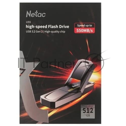 Носитель информации Netac US5 512GB USB3.2+TypeC Solid State Flash Drive, up to 550MB/500MB/s