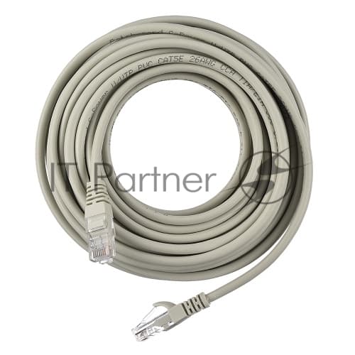 Патч-корд/ Патч-корд GoPower RJ-45 (m)-RJ-45 (m) 10.0м кат.5е ПВХ 26AWG CCA серый в пакете (1/25)
