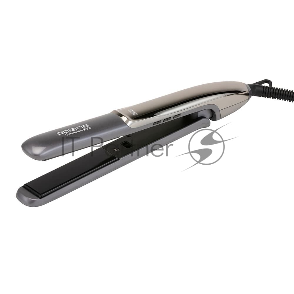 Выпрямитель для волос Polaris PHSS 2098TTi Tourmaline PROF графитовый/металлик, 22 мм, 220 °C, 5 режимов