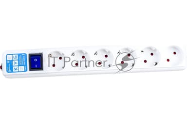 Сетевой фильтр PowerCube, PC PRO, 5 м, 6р, белый, 16А, SPL6-16-P-5M