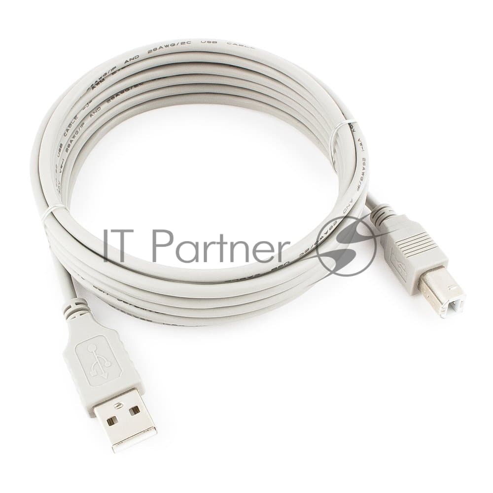 Кабель USB2.0 Cablexpert CC-USB2-AMBM-10-N, AM/BM, медь, 3.0м, пакет