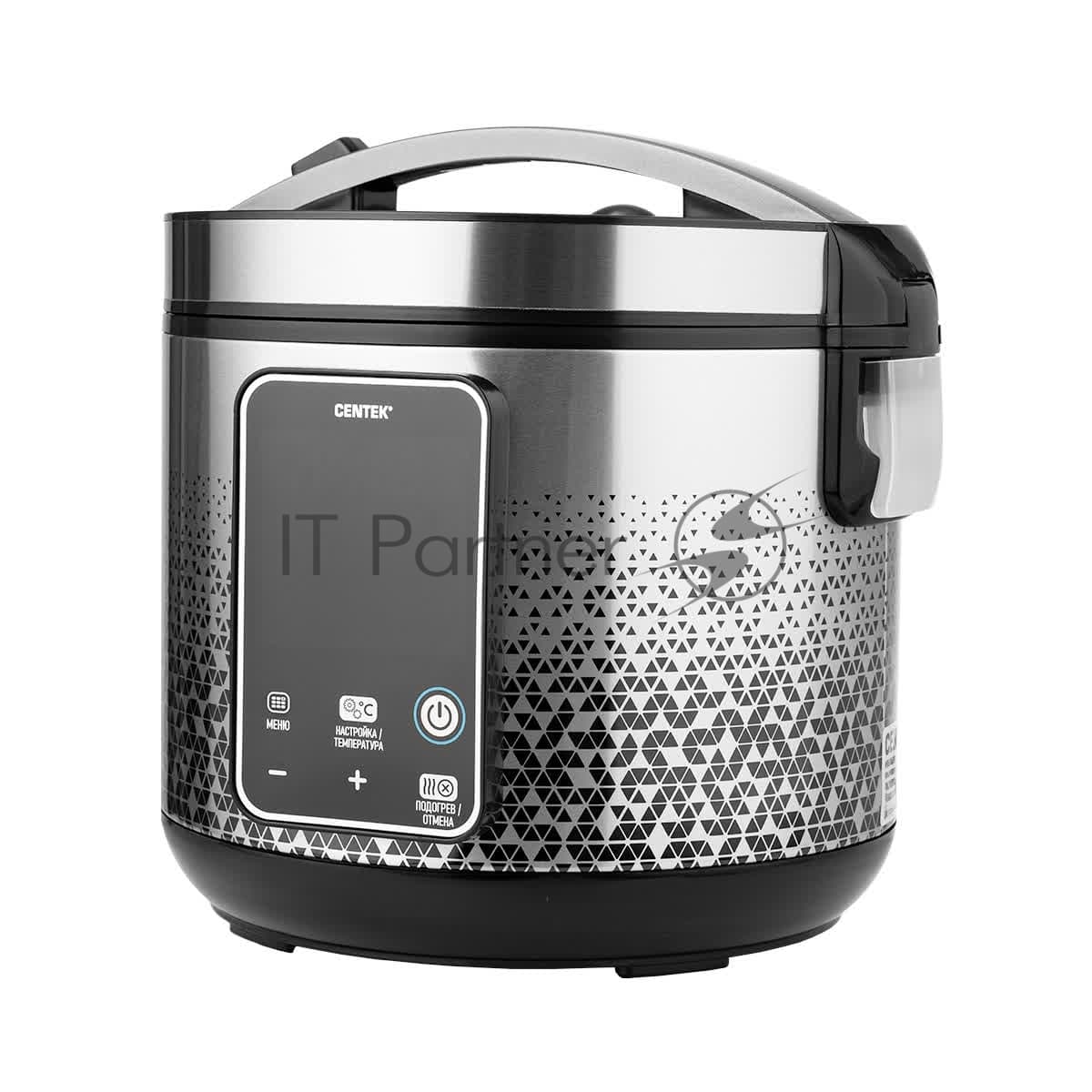 Мультиварка Centek CT-1499 черный/сталь, 900 Вт, 5.0 л, 25 программ, мультиповар, антиприг. покрытие