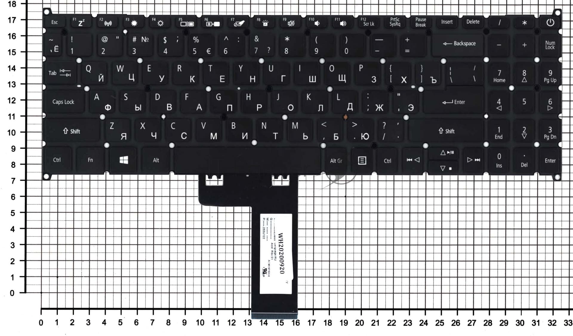 Клавиатура для ноутбука Acer Swift 3 SF315-41 черная с подсветкой