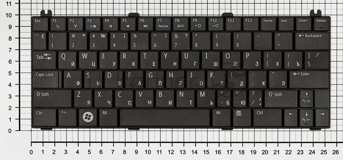 Клавиатура для ноутбука Dell Inspiron Mini 12 1210 черная
